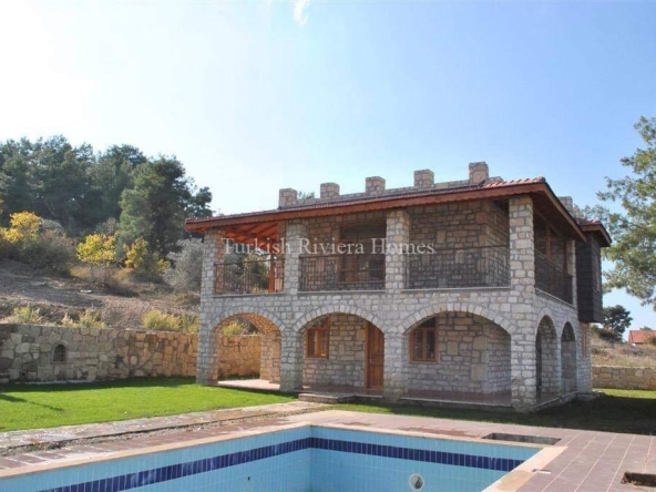 Modern Stone Built Private Villa for sale in Side town of Antalya