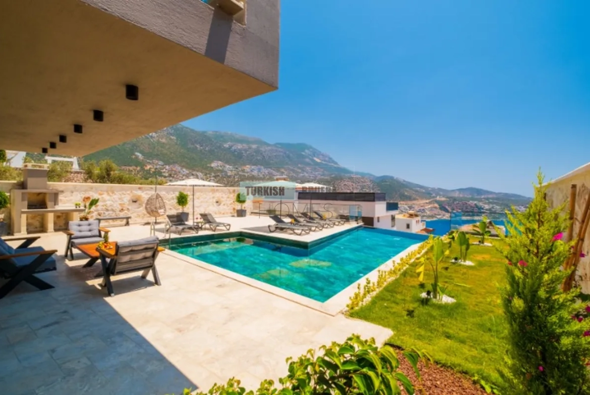 New Built Detached Fully Furnished Luxury 4+1 Villa with Fantastic Sea and Island View