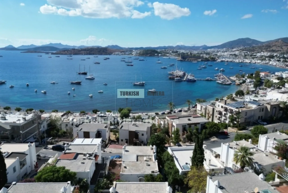 Prestigious Three-Story Bodrum Villa with Iconic Castle Views