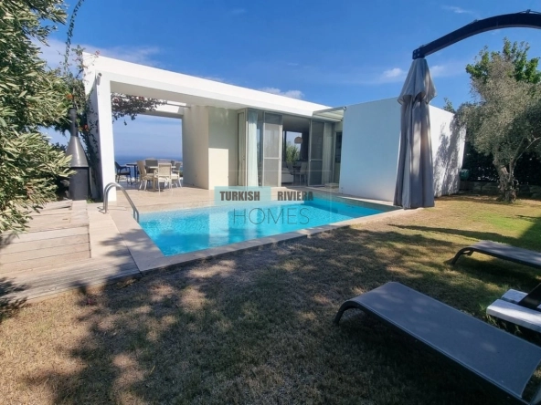 4 Bedroom Panoramic Aegean Sea View Villa for Sale in Yalikavak