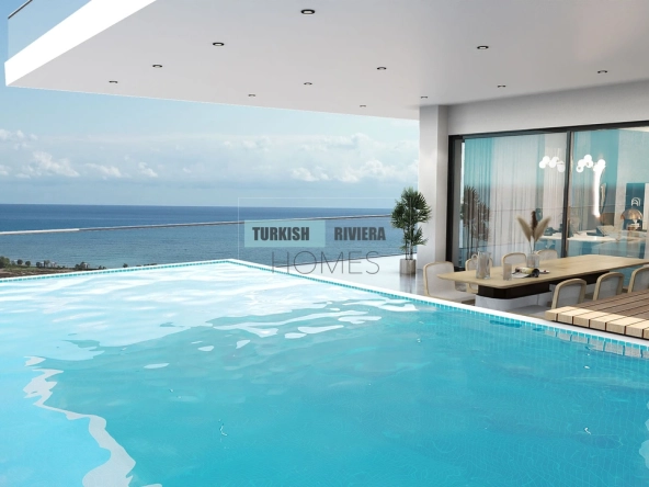 This Iskele development stands as Northern Cyprus's most ambitious luxury residential community — 686 units offering 180-degree Long Beach panoramas, an unmatched amenity portfolio spanning an Acqua Park, amphitheatre, and squash court, and residence options from studios to five-bedroom penthouses.