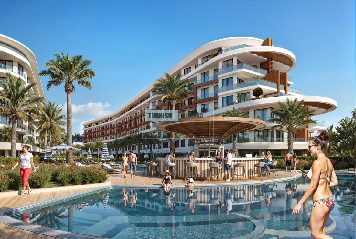 Luxury Beach front Apartment with 5 Star Hotel Facilities in Finike, Antalya