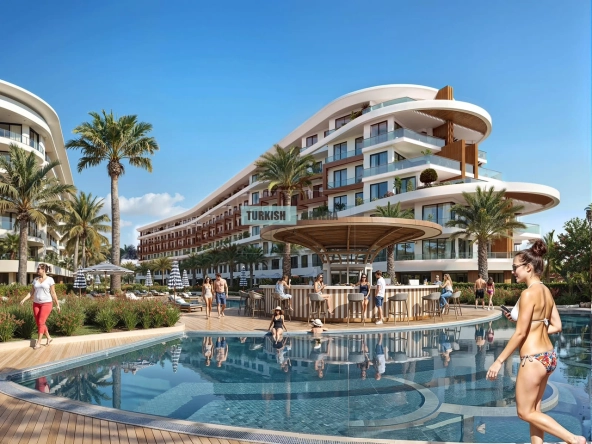 Luxury Beach front Apartment with 5 Star Hotel Facilities in Finike, Antalya