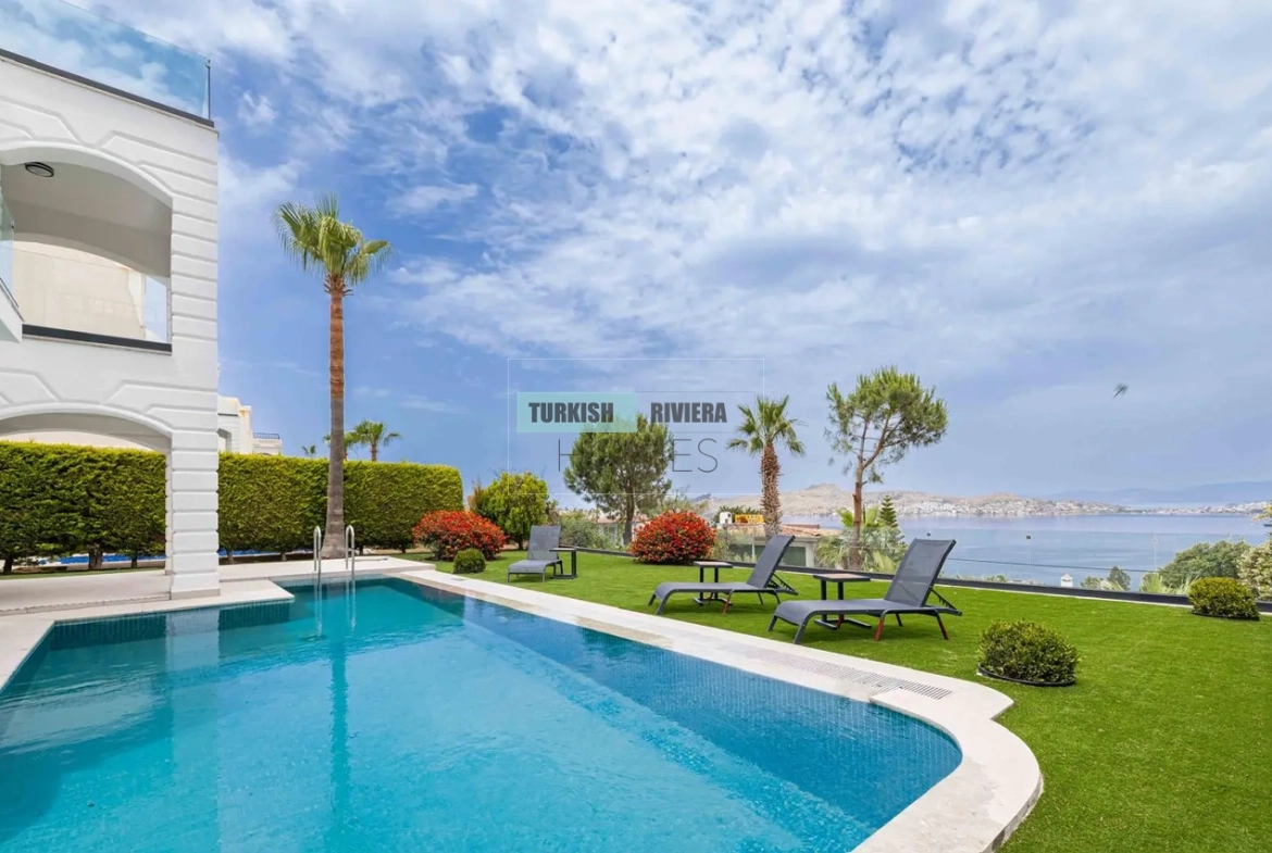Fully Furnished Family Villa for Sale with Stunning Yalıkavak Bay View