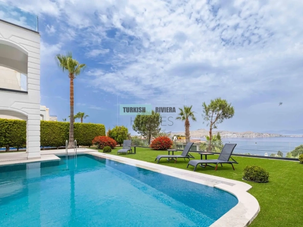 Fully Furnished Family Villa for Sale with Stunning Yalıkavak Bay View